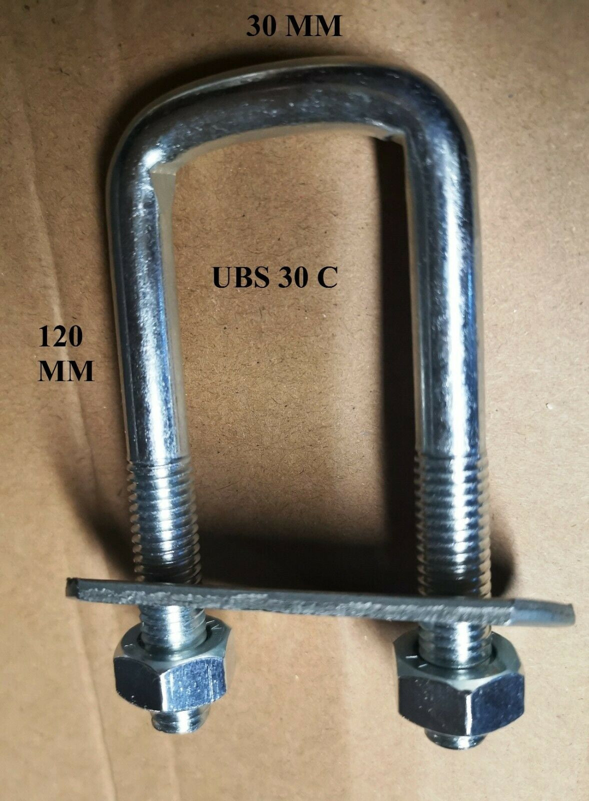 4 x square U-bolt u bolts Brackets DIY 30x120x10mm Nuts & Plate UBS-30C