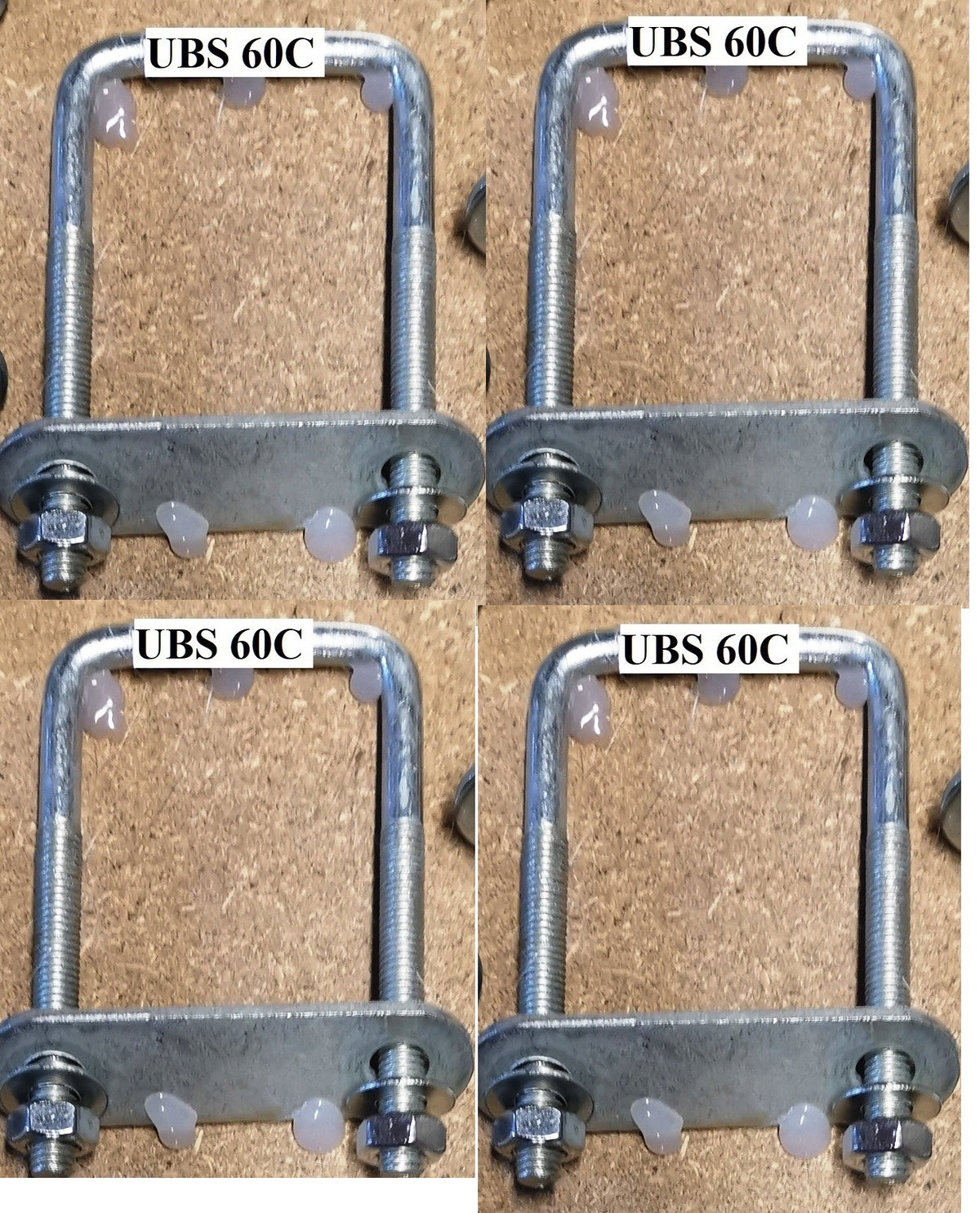 Four U bolts plate steps ladder van roof brackets hook 60x120x10 mm UBS-60C