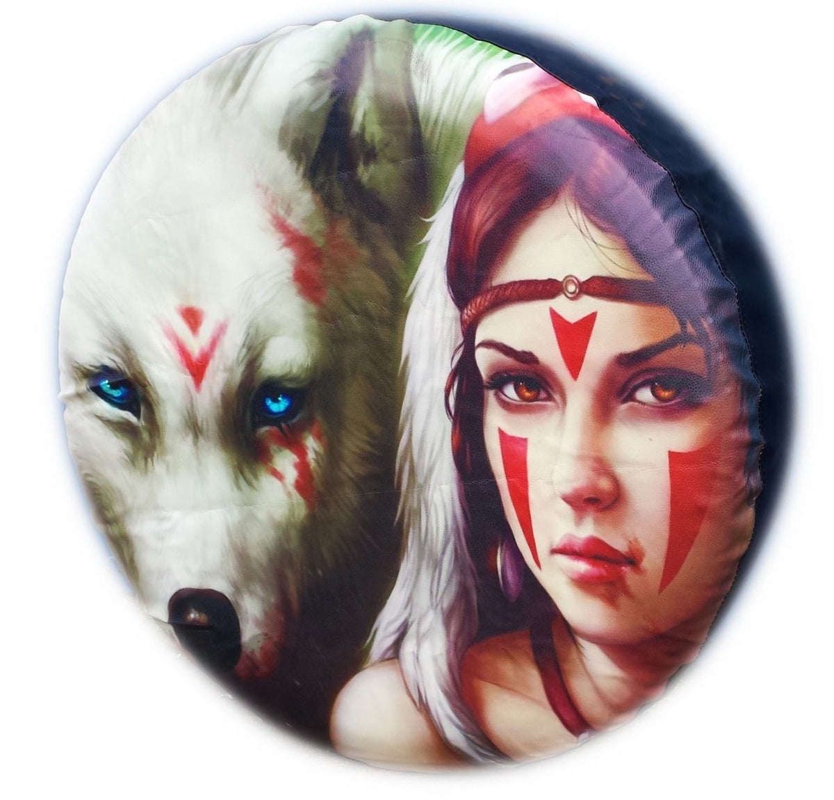 Girl Wolf Fantasy Wheel cover rear spare tyre wheelcover to fit all 4x4 and caravans