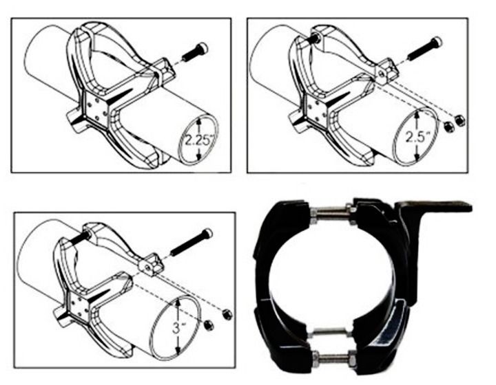 X-CLAMP BULLBAR BUMPER MOUNTING BRACKETS KIT 2"-3" SPOTLIGHT LED FOG LIGHT BAR