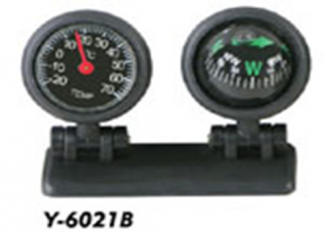 Car Dashboard Compass and Thermometer