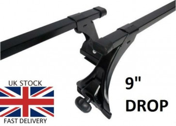Roof bars with Rain Gutters Racks rails Pajero Shogun Volvo Estate Jeep 9" Drop