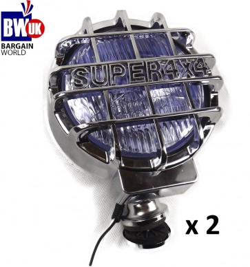 2 X CHROME 4X4 6.61" OFFROAD FOG SPOT HEAD LIGHT DRIVING BEAM BAR UNIVERSAL LAMP LIGHTS