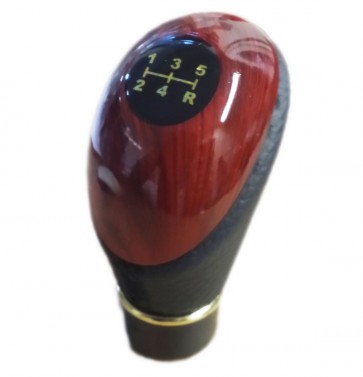 Car Mahogany Gear Stick Knob Gloss Wood Shift Manual Universal 5 Speed AC84D
