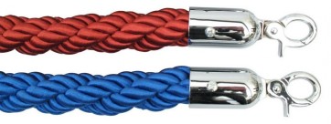 1.5m long Twisted Braided Queue Barrier Rope ropes Red Blue Posts Stands Divider