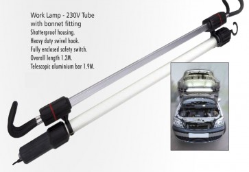 230V UNDER BONNET HOOD INSPECTION WORK LAMP TUBE STRIP LIGHT GARAGE TORCH CA101