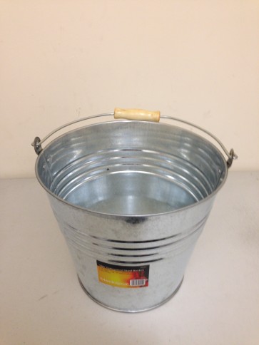 GALVANISED STEEL BUCKET 12 LTR HEAVY DUTY GARDEN WATER COAL CARRY HANDLE CA21