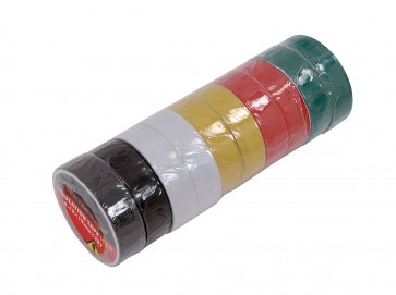 INSULATION TAPE 10 PIECES ELECTRICAL 19MM BLACK WHITE YELLOW GREEN RED CA25