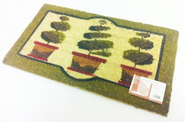 TOPIARY DESIGN COIR PVC BACKED DOOR MAT PLANT 40CM X 70CM ENTRANCE DOORMAT CA77