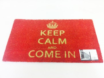 KEEP CALM & COME IN COIR PVC BACKED DOOR MAT RED ENTRANCE DOORMAT CA80
