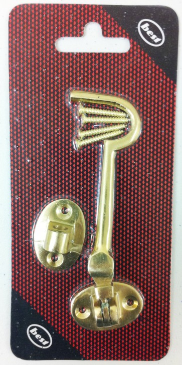SOLID BRASS CABIN HOOK 4 INCH GATE DOOR SHED LATCH SILENT FASTENER CA98