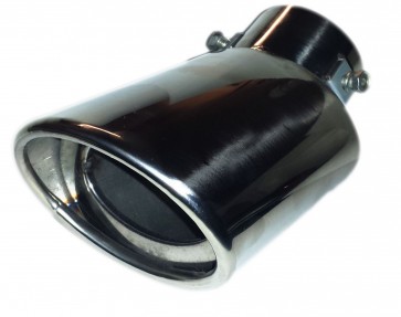 Exhaust Trim Pipe Curved Chrome Tail Tip Universal Muffler Car Steel 65mm EX3/B
