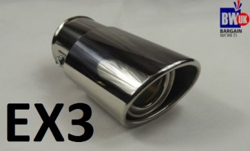 Exhaust Trim Pipe Curved Chrome Tail Tip Universal Muffler Car Steel 60mm EX3