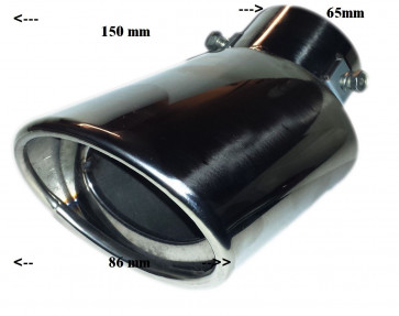STEEL EXHAUST TRIM TIP MUFFLER CHROME TAIL CAR VAN 63MM UNIVERSAL CURVED EX3/B