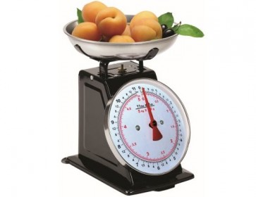 5KG BLACK KITCHEN SCALES TRADITIONAL 11LBS ANALOGUE DIAL 20g INCREMENT WEIGH H11