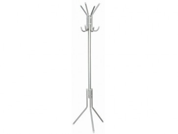 8 HOOK HAT & COAT RACK SILVER STAND HOLDER HANGER ASSEMBLY REQUIRED 175CM H13