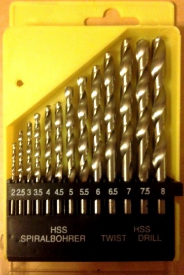 13pc HSS DRILL BIT SET 2-8mm metal plastic wood round shank bosch dewalt etc -T5