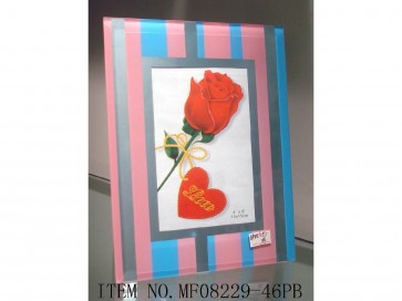STRIPES GLASS PHOTO FRAME SQUARE 6 X 4 PHOTO PICTURE SHABBY CHIC CLIP STAND LS15