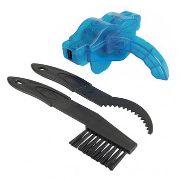 BRAND NEW CHAIN & GEAR CLEANING SET 3PCE BRUSH SCRAPER BICYCLE CYCLE BIKE P22