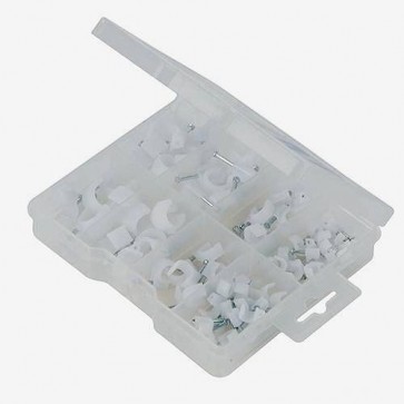 BRAND NEW CABLE CLIPS PACK 86PCE ASSORTED SIZES 5 - 12 MM HOME DIY TOOLS P315