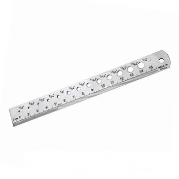 BRAND NEW STEEL RULE & DRILL GUIDE STAINLESS 150 MM METRIC & IMPERIAL RULER P38