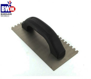 Adhesive Trowel Tiling Tile Square Notch Notched Steel 230mm x 100mm Economy S11