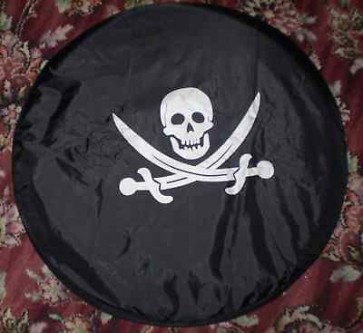 SKULL BONES DANGER Wheel cover rear spare tyre wheelcover to fit all 4x4 and caravans