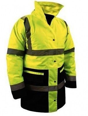 Hi Viz High Visibility Yellow Reflective Waterproof Work Jacket Coat CLASS 3 U13