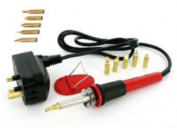 Wood Burning 30W Soldering Tool Set Pyrography Kit Brass Tips CE Spare Tips U17