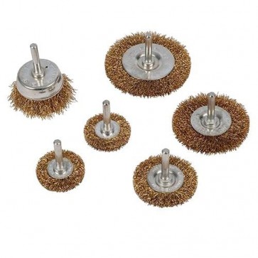 BRAND NEW WIRE WHEEL & CUP BRUSH SET 6PK 6 MM SHANK POWER TOOL ACCESSORY U325