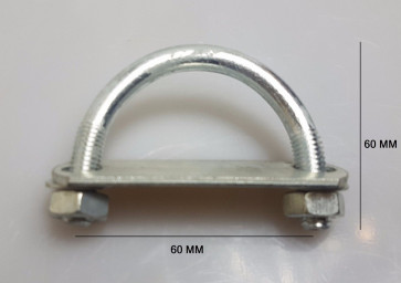 1x Steel Oval Round U-Bolts Brackets Boat Trailer 60x60x10mm M10 Nut Plate UBR-60A