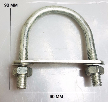 1x Steel Oval Round U-Bolts Boat Trailer 60x90x10mm M10 Nut Plate Brackets UBR-60B