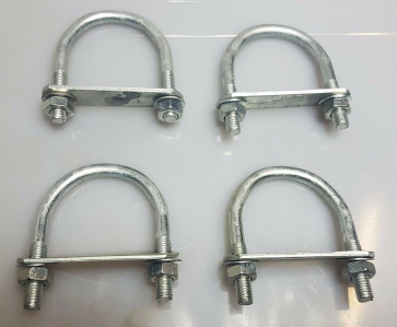 4xOval Round U-Bolts Brackets Boat Trailer 60x120x10mm M10 Nut Plate UBR-60C