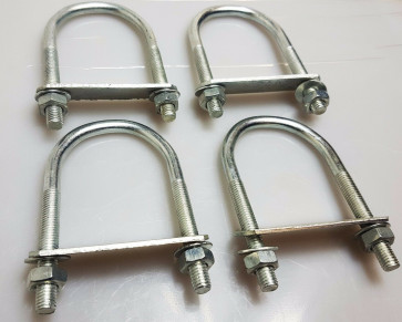 4xOval Round U-Bolts Brackets Boat Trailer 90x90x10mm M10 Nut Plate UBR-90B