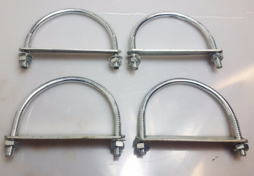 4xOval Round U-Bolts Brackets Boat Trailer 120x120x10mm M10 Nut Plate UBR-120C