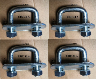 4 x square U-bolt u bolts Brackets Boat trailer 30x50x10mm Nuts & Plate UBS-30A