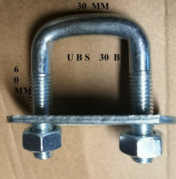 1 x Steel Square U-bolt U bolt Brackets Boat Trailer 30x60x10mm M10 Nuts UBS-30B