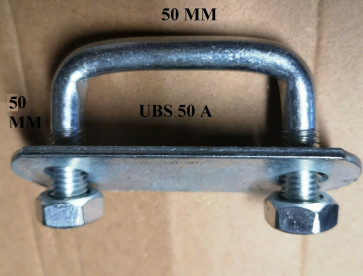 1 x Steel Square U-bolt U bolt Brackets Boat Cars 50x50x10mm M10 Nuts UBS-50A