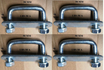 4 x square U-bolt u bolts Brackets Boat trailer 50x50x10mm Nuts & Plate UBS-50A