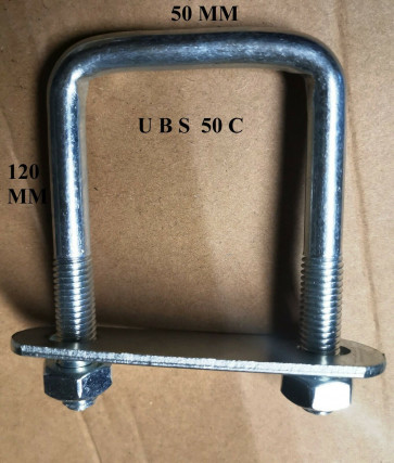 1 x Steel Square U-bolt U bolt Brackets Boat Cars 50x120x10mm M10 Nuts UBS-50C