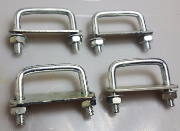 4 x Steel Square U-bolt Brackets Boat Trailer 60x60x10mm M10 Nuts Plate UBS-60A