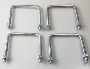 4x ROOF BOX SQUARE U BOLTS STEEL LARGE 90 x 90 X 10mm M10 4X4 VANS STEPS UBS-90B