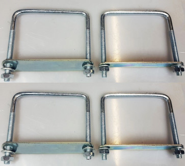 4 x square U-bolt Brackets for Boat trailer 120x120x10mm Nuts & Plate UBS-120C