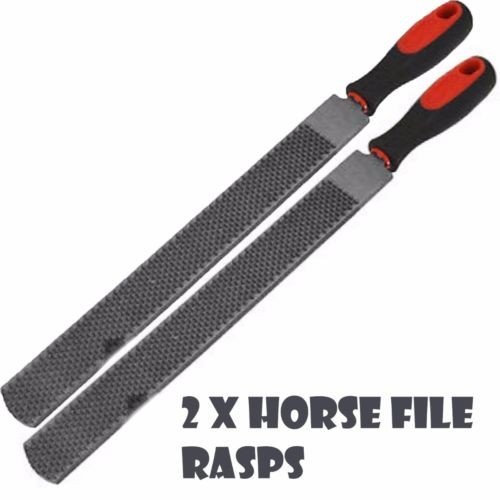 2 x 14" HORSE HOOF PONY FILE RASP RASPING GROOMING SET 350MM COW