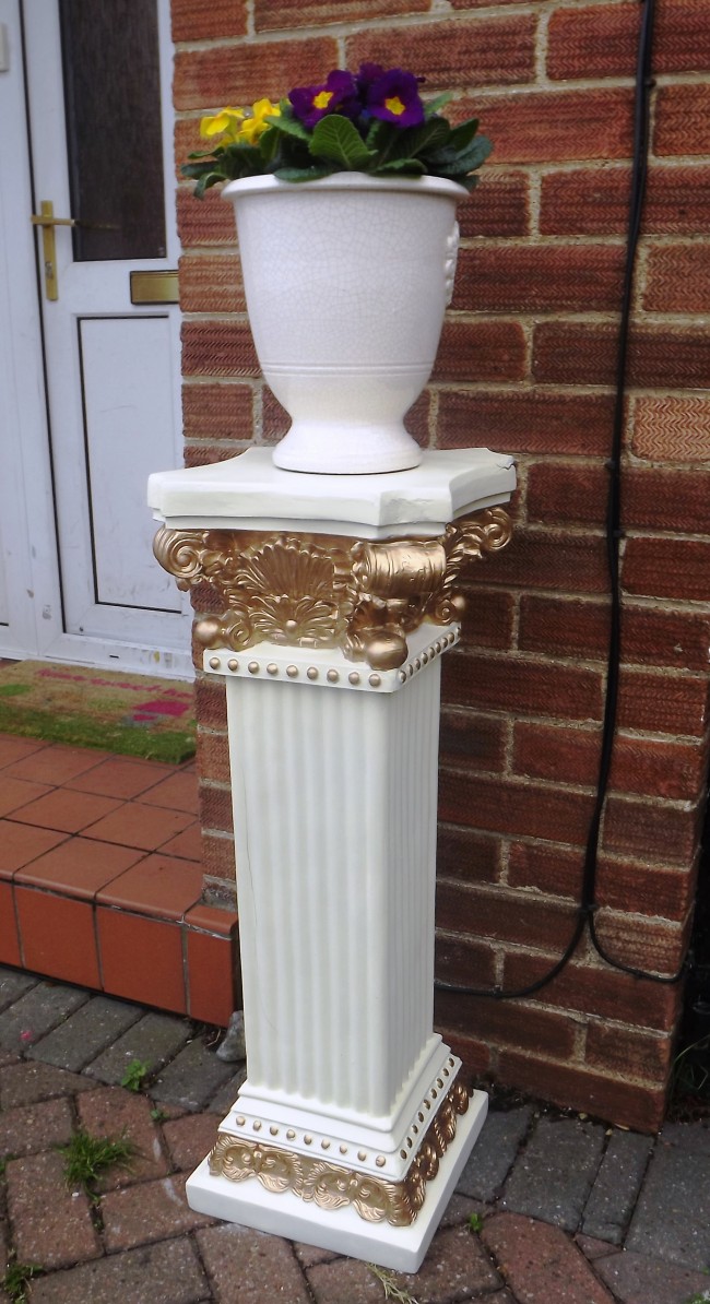 Large decorative flower plant pot stand pedestal | Click Superstore Ltd