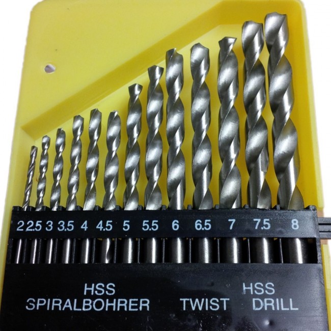 HSS DRILL BITS SET 13 PC HIGH SPEED TITANIUM COATED STEEL HEX SHANK 2