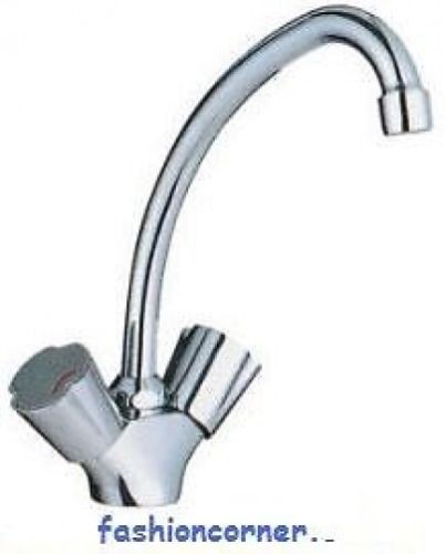 Long Neck Kitchen Mixer Basin Sink Designer Hot Cold Chrome Faucet Swivel Tap Click Superstore Ltd