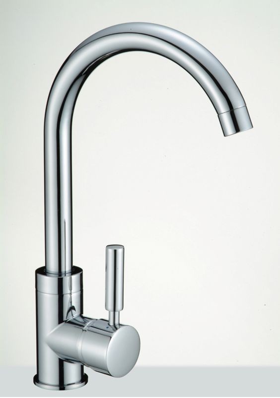 KITCHEN BASIN SINK MIXER TAP HOT LEVER SWIVEL MODERN CHROME FAUCET (T6