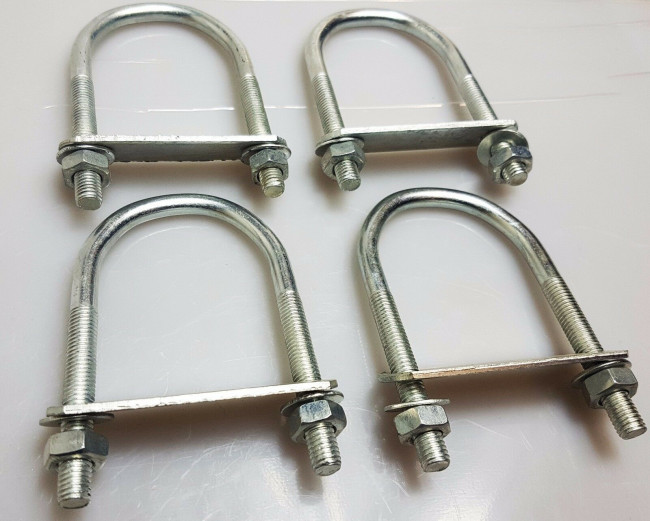 4x Oval Round UBolts Brackets Boat Trailer 120x60x10mm M10 Nut Plate