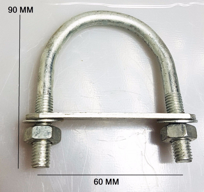 1x Steel Oval Round UBolts Boat Trailer 60x90x10mm M10 Nut Plate